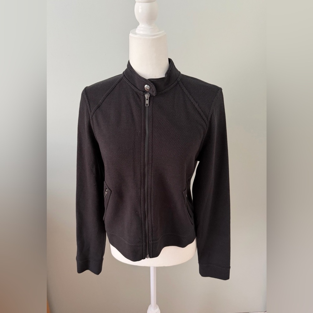 Banana Republic Factory Black Textured Bomber Jacket